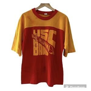 VTG USC Trojan’s Alumni Band Single Stitch Shirt Southern California Color Block